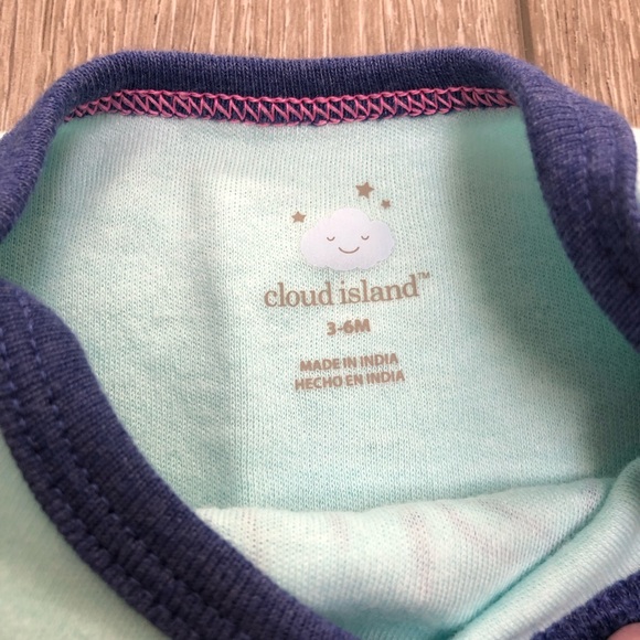 CLOUD ISLAND SHORT SLEEVE ROMPER BLUE 3-6MO - Picture 4 of 6